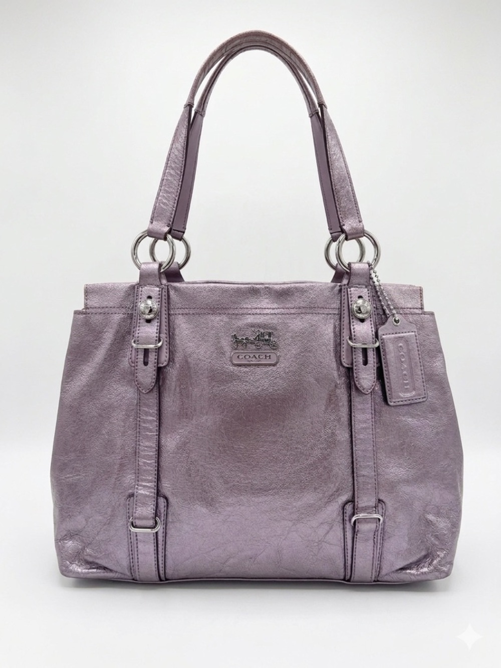 Coach Mia Metallic Lilac Patent Carryall Limited Edition